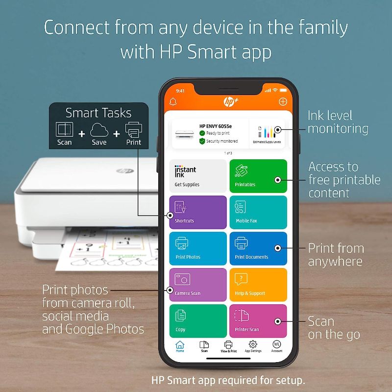 Photo 1 of HP ENVY 6055e All-in-One Wireless Color Printer