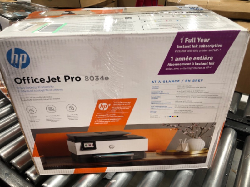 Photo 5 of HP OfficeJet Pro 8034e Wireless Color All-in-One Printer with 1 Full Year Instant Ink,White