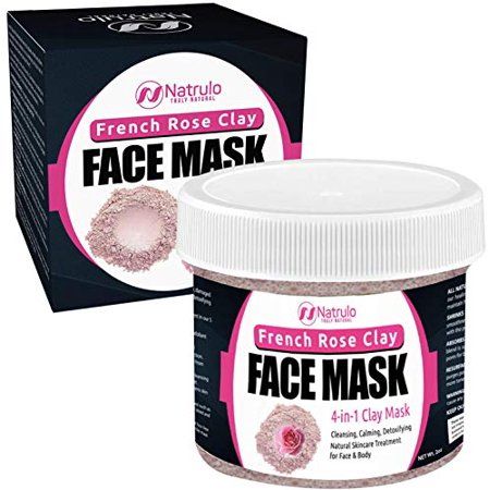 Photo 1 of 4-in-1 Clay Mask for Face & Body - Healing French Rose Clay Kaolin Clay Bentonite Clay Fuller S Earth Clay Coconut Milk - Cleansing Calming Detoxifying Treatment Form Face and Body
