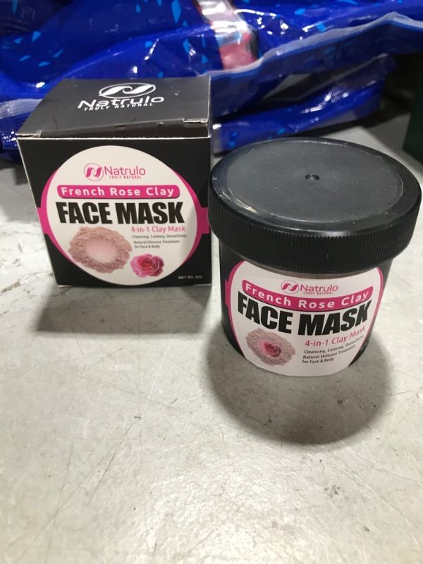 Photo 2 of 4-in-1 Clay Mask for Face & Body - Healing French Rose Clay Kaolin Clay Bentonite Clay Fuller S Earth Clay Coconut Milk - Cleansing Calming Detoxifying Treatment Form Face and Body
