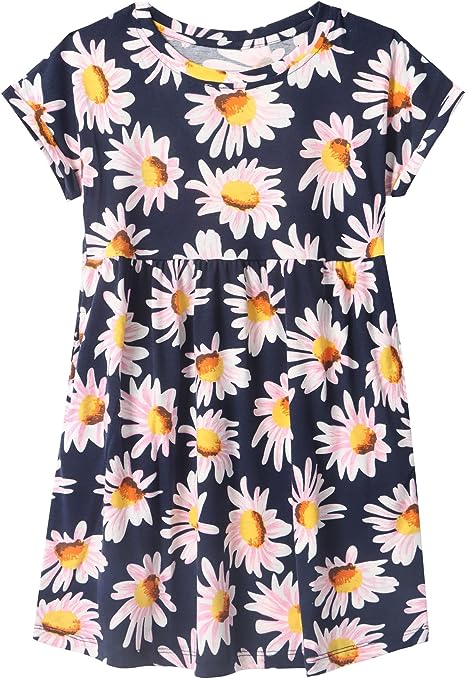 Photo 1 of DaniChins Girl Casual Short Sleeve Floral Print Dress with Pockets-size 10
