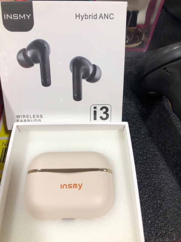 Photo 3 of INSMY Wireless Earbuds, Hybrid Active Noise Cancelling Earphones 6 Mics for Clear Calls Authentic Audio Big Bass, 36H Playtime Bluetooth in-Ear Headphones ANC/Ambient Mode Upgraded (Oat White)
