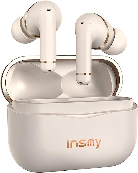Photo 1 of INSMY Wireless Earbuds, Hybrid Active Noise Cancelling Earphones 6 Mics for Clear Calls Authentic Audio Big Bass, 36H Playtime Bluetooth in-Ear Headphones ANC/Ambient Mode Upgraded (Oat White)
