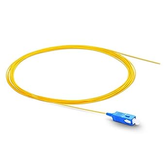 Photo 1 of SIMPLEX Single-Mode SC OS2 / OS1 Fiber Optic Cable Pigtail for Fusion Splicing. Includes 1 Fiber Optic Fusion Splice Protective Shrink Sleeve ?2.5 - 60 mm Long | FTTH Fibra optica Singlemode
