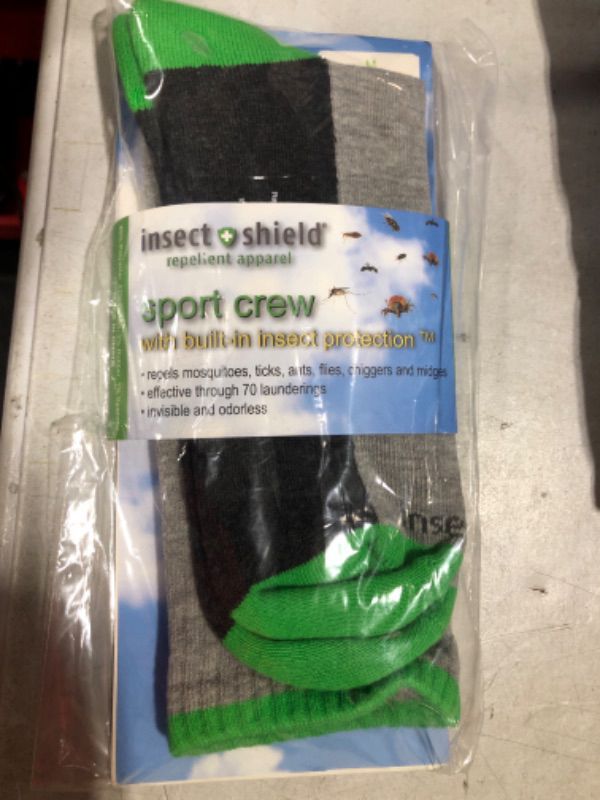 Photo 1 of Insect Shield Sport Crew Socks Grey Heather Medium
