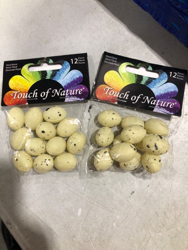 Photo 2 of 2 pack Midwest Design Artificial Bird Eggs 1/2 in. Speckled Beige 12 pc.