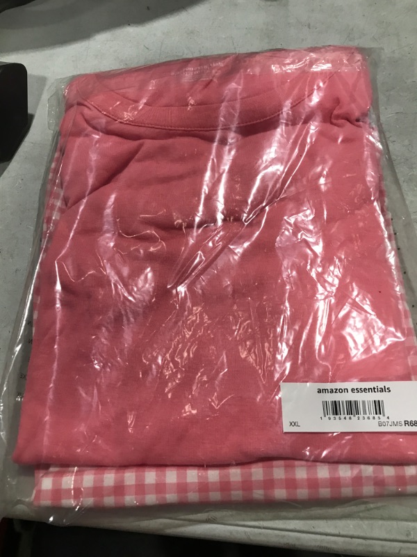 Photo 1 of Amazon Essentials Women's Poplin Sleep Tee and Pant Set Size XXL Pink