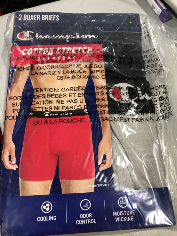 Photo 2 of Champion Men's Cotton Stretch Boxer Brief CANBBG Size L