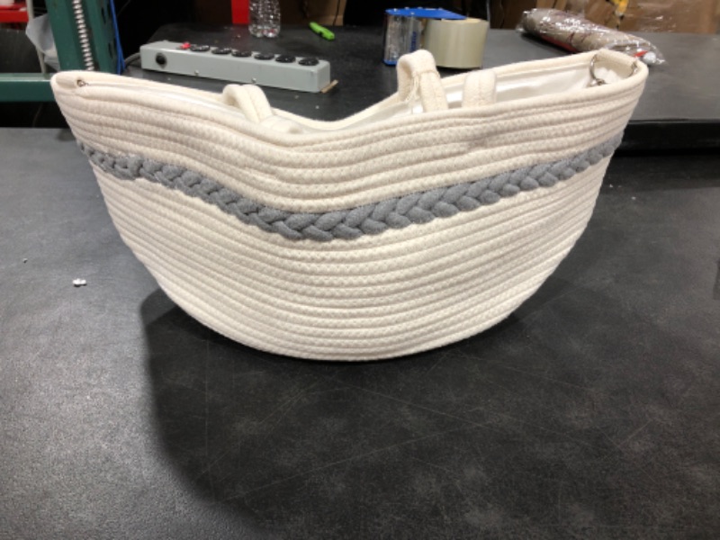 Photo 1 of 15 Inch Cotton Rope Woven Storage Basket