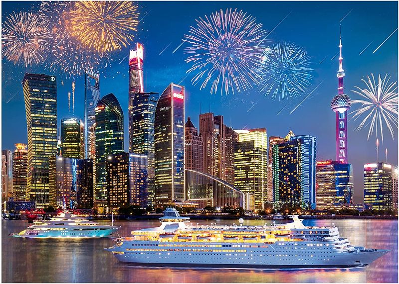 Photo 1 of 1000 Piece Jigsaw Puzzle for Adults - 27x20 inch HD Quality Cityscape Night View Puzzle,Every Piece Unique,Educational Game for Family Kids. Great Birthday Holiday Christmas Decoration Gift. 