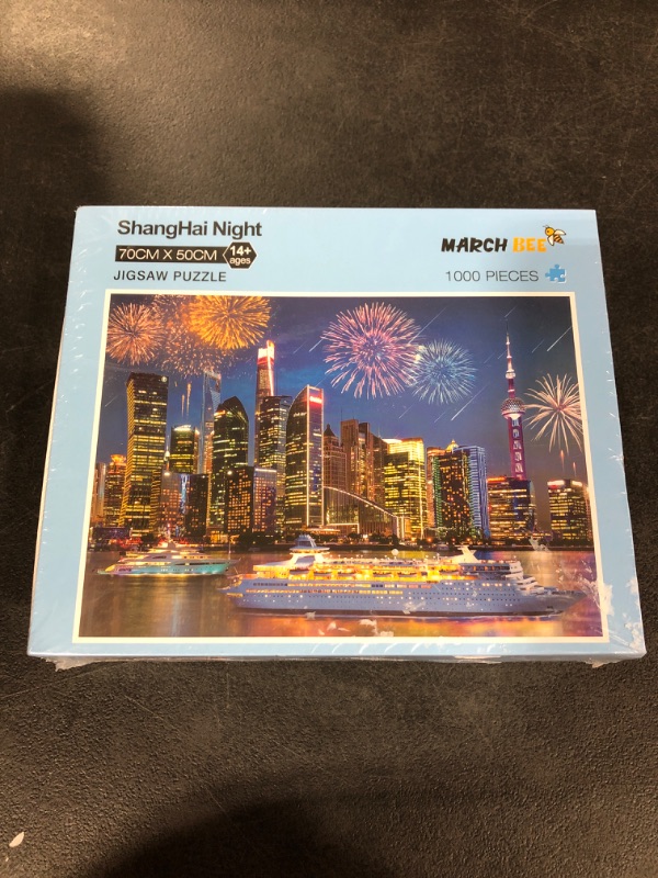 Photo 2 of 1000 Piece Jigsaw Puzzle for Adults - 27x20 inch HD Quality Cityscape Night View Puzzle,Every Piece Unique,Educational Game for Family Kids. Great Birthday Holiday Christmas Decoration Gift. 