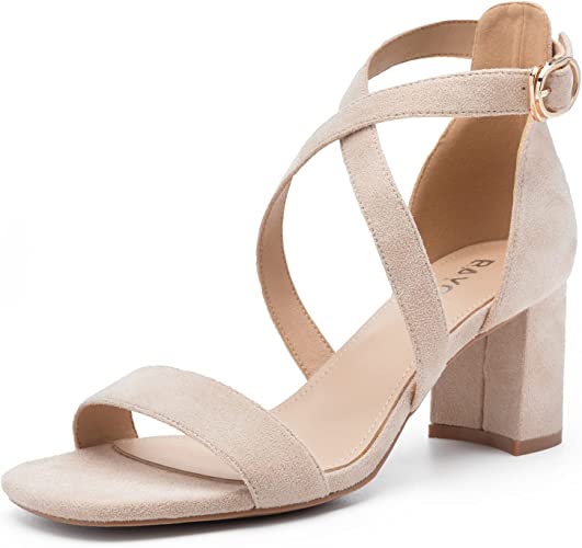 Photo 1 of Black Heels for Women Closed Toe - Ankle Strap Chunky Low Heels Dress Shoes for Women 2 Inch Strappy Wedding Heels for Prom Party Bridal Pump Shoes