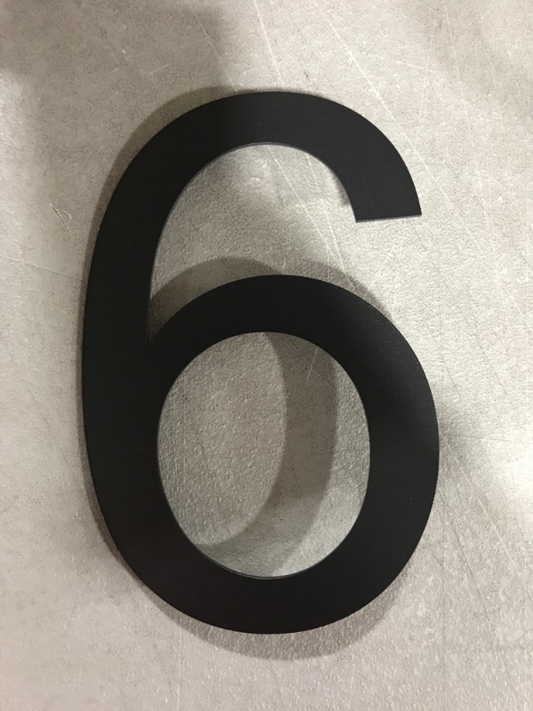 Photo 2 of 8 Inch High Modern House Numbers - Floating Stainless Steel Home Address Number, Easy to Install, Black Finished, Number 6