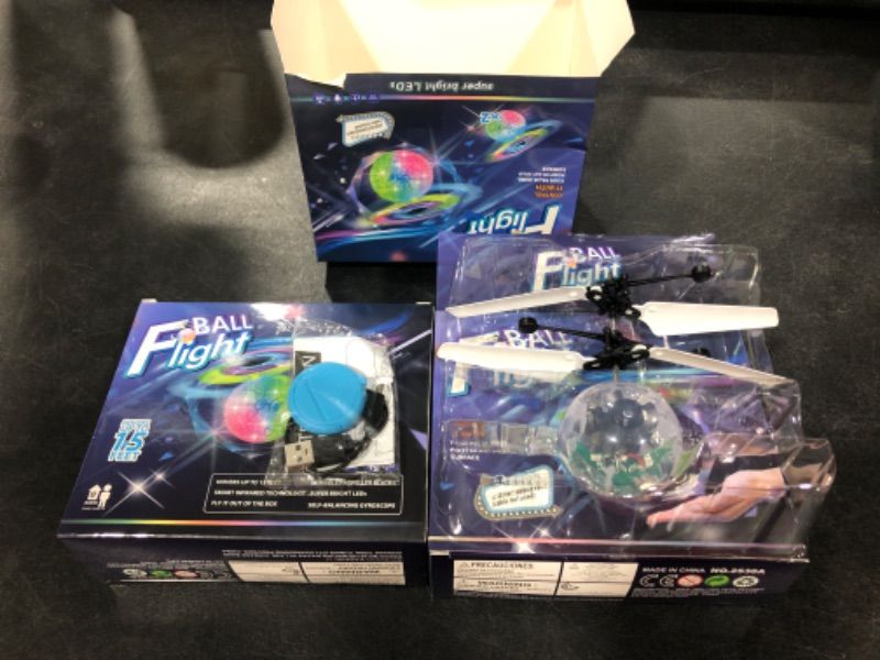 Photo 1 of 2 Pack Flying Ball Toys for for 3-8 Years Old Boys Girls, Rechargeable Hand Controlled RC Helicopter Drones Built-in Shining LED Lighting