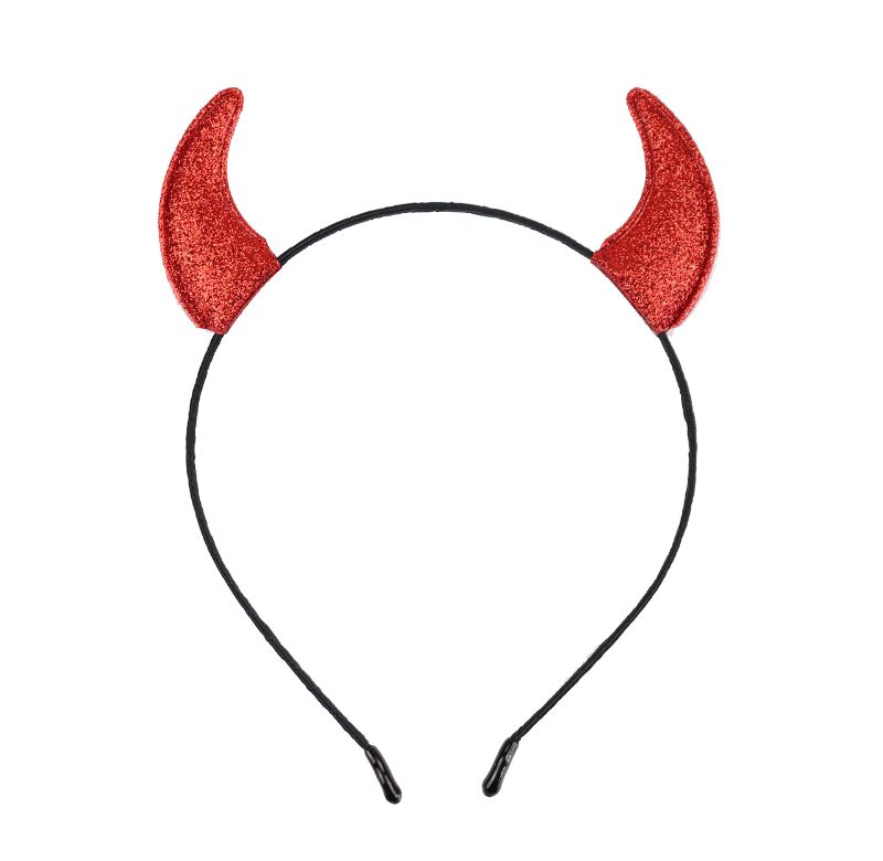 Photo 1 of Bonnie Z. Leonardo Glitter Devil Horns Headband G Red 2 pack 