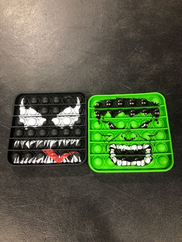 Photo 1 of 2 PCS Push Its Pop Bubble Fidget Toys Sensory Games, Super Hero Venom Avengers Stress Anxiety Relief (Huulk&Vemon)