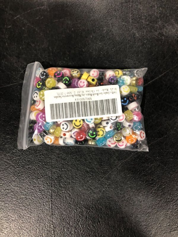 Photo 1 of 500Pcs Smiley face Beads Happy Face Spacer Beads for Jewelry Marking Color Round Acrylic Smiley Beads for DIY Necklace Bracelet Jewelry Earring Carft Handing Making Accessories Supplies