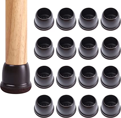 Photo 1 of 24 PC Chair Leg Protectors for Hardwood Floors with Felt, Chair Leg Caps, Chair Leg Covers, Felt Furniture Pads, Floor Protectors for Chairs, Bar Stool Leg Protectors (Dark Brown, Fit: 1.1-1.3")
