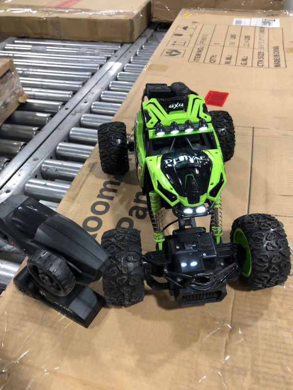 Photo 2 of CROBOLL 1:12 Large Remote Control Car for Boys with Upgraded Lifting Function, 4WD 20km/h RC Car Toys for Kids 4X4 Off-Road RC Rock Crawler, 2.4GHz All Terrain RC Monster Truck for 60Mins Play(Green)