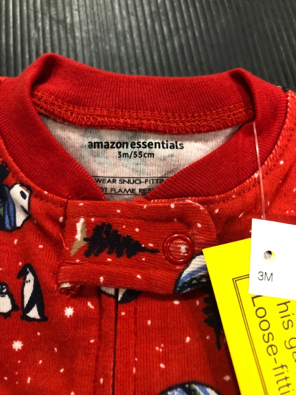Photo 2 of Amazon Essentials Essentials Unisex Baby Snug-Fit Cotton Footed Sleeper Pajamas, Panda SIZE 3M BABY