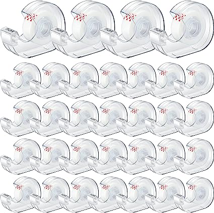 Photo 1 of 32 Pcs Invisible Tape and Refillable Dispensers 0.7 x 985 Inches Transparent Tape Refills Desk Tape Dispenser for Office Home School 