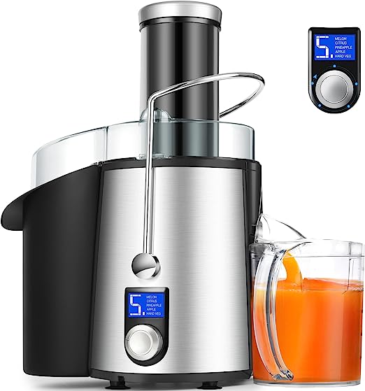 Photo 1 of 1000W 5 Speeds LCD Screen Centrifugal Juicer Machines Vegetable and Fruit, Regenerate Juice Extractor with Big 3" Wide Mouth, Anti-drip Compact Juice Maker, Easy Clean, High Juice Yield, BPA Free