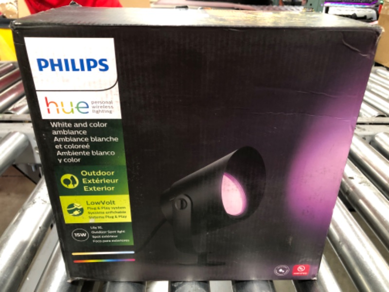 Photo 2 of Philips Hue White & Color Ambiance Lily XL Outdoor Smart Spot Light Base Kit (Hue Hub required), 1 Spot Light + mounting kit, Works with Alexa
