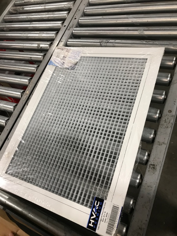 Photo 2 of 22" x 16" Cube Core Eggcrate Return Air Filter Grille for 1" Filter - Aluminum - White [Outer Dimensions: 24.5" x 18.5] 22 x 16 Return *Filter* Grille