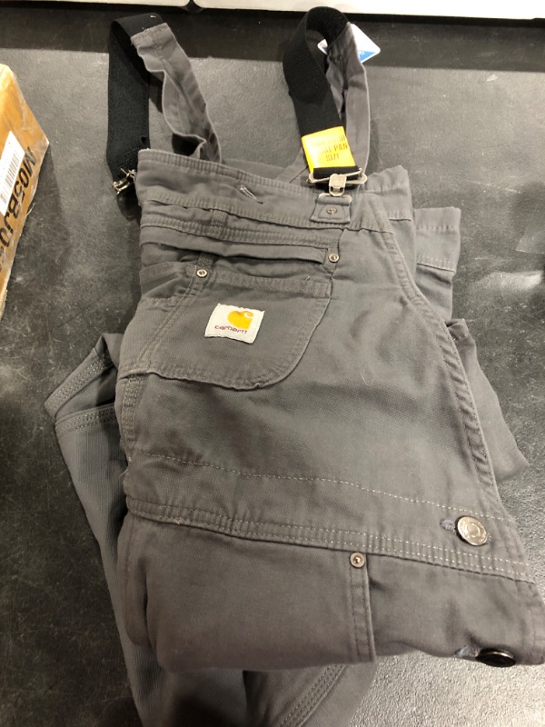 Photo 2 of Carhartt mens Rugged Flex® Relaxed Fit Canvas Bib Overall 38W x 34L Gravel