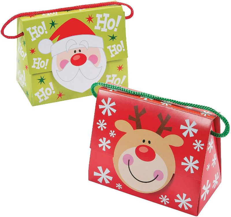 Photo 1 of 
Fun Express Christmas Tent Boxes with Handle, 5 X 2 3/4 X 4 1/4-Inch with 4-Inch Handles (Pack of 12)