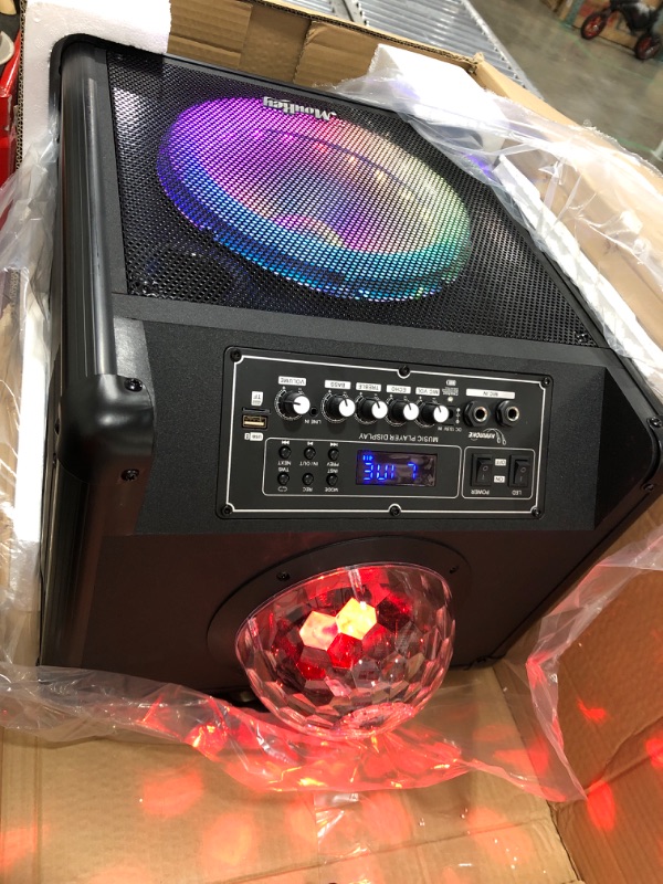 Photo 2 of Moukey Karaoke Machine, 10'' Big Subwoofer, Portable Bluetooth Speaker with 2 Wireless Microphones