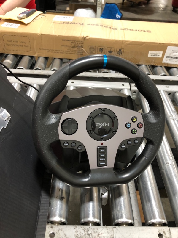 Photo 3 of Gaming Racing Wheel, PXN V9 270°/900° Adjustable Racing Steering Wheel, with Clutch and Shifter, Support Vibration and Headset Function, Suitable for PC, PS3, PS4, Xbox One, Nintendo Switch.