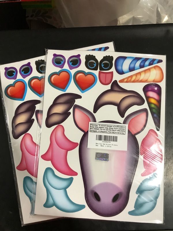 Photo 2 of 2 Packs- Make a Unicorn Stickers for Kids Create Your Own Unicorn for Party Party Crafts Games Activities 24 Pack Make Your Own Unicorn