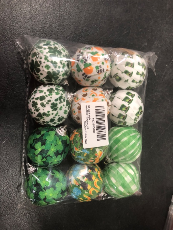 Photo 2 of 12 Pieces St. Patrick's Day Ornaments Hanging Balls tiny