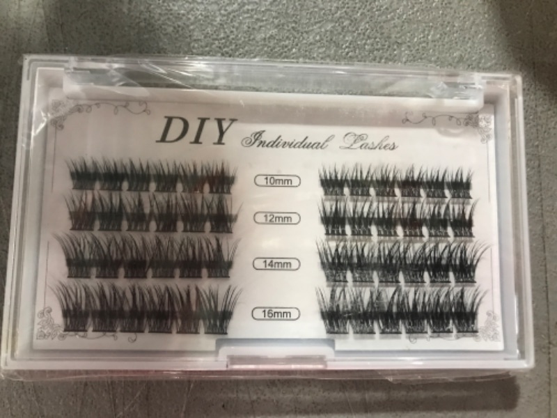 Photo 1 of 240pcs-10D Individual Lashes Natural Cluster Lashes 9-14mm Mixed Pack /10 Roots/ C Curl /0.1mm Thickness / Faux Mink Diy individual cluster Eyelash Extensions (MIX-9-14mm, 10D single lashes) C Curl 10D Cluster Lashes
