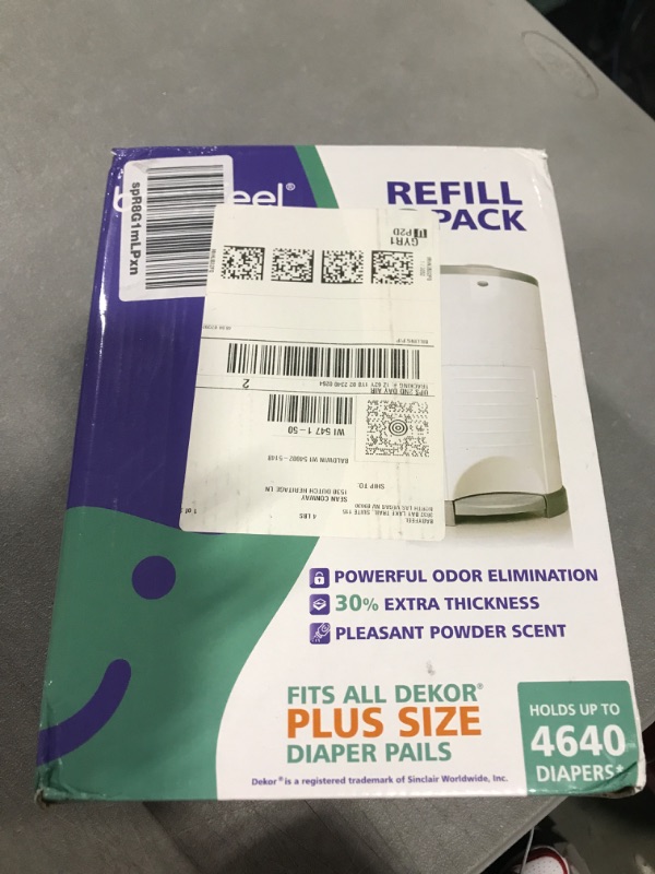 Photo 2 of Babyfeel Refills Compatible with DEKOR PLUS Diaper Pails | 8 Pack | Exclusive 30% Extra Thickness | Diaper Pail Refills with Powerful Odor Elimination | Fresh Powder Scent | Holds up to 4640 Diapers 8 Count (Pack of 1)