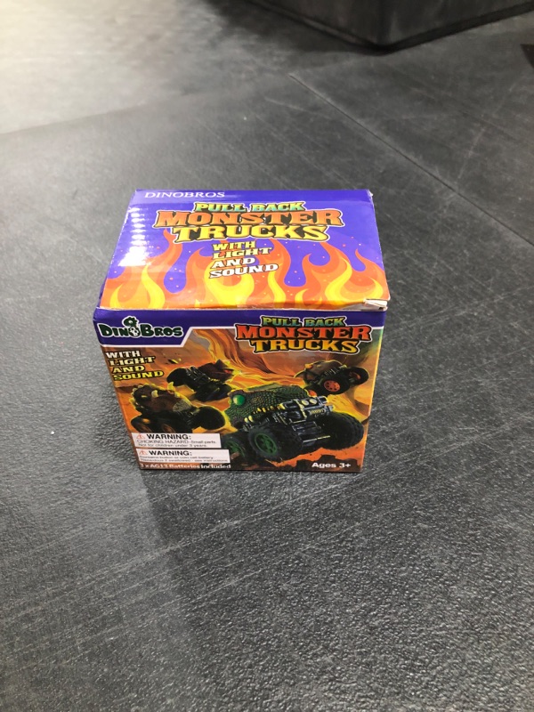 Photo 2 of DINOBROS Dinosaur Toys with Sound and Light Pull Back Car Toy for 3 4 5 6 7 Year Old Boys Triceratops Monster Truck 02 Triceratops