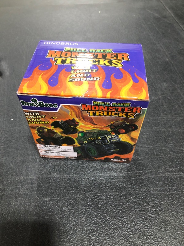 Photo 2 of DINOBROS Dinosaur Toys with Sound and Light Pull Back Car Toy for 3 4 5 6 7 Year Old Boys Triceratops Monster Truck 02 Triceratops