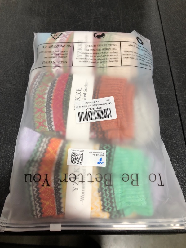 Photo 2 of YZKKE 5Pack Womens Vintage Winter Soft Warm Thick Cold Knit Wool Crew Socks, Multicolor, free size Q-7