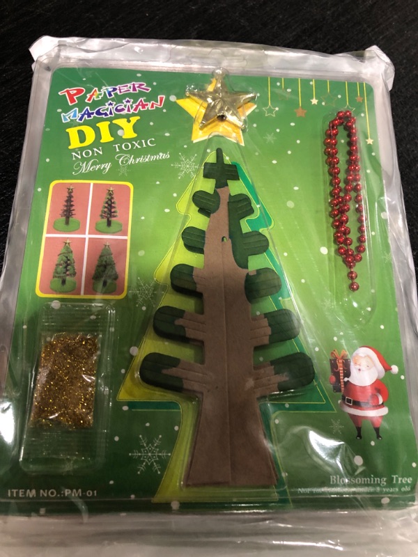 Photo 2 of 2Pcs Magic Growing Crystal Christmas Tree, Growing Christmas Tree for Kids DIY Crystal Grow Christmas Tree Xmas Birthday Gift