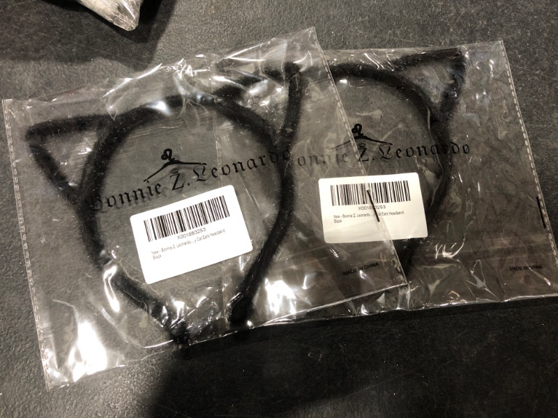 Photo 2 of Bonnie Z. Leonardo Furry Cat Ears Headband Black- 2 pack