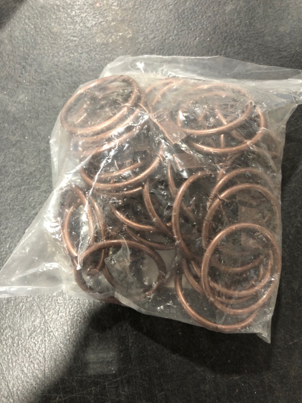 Photo 2 of 40pcs Rustproof Drapery Matte Stainless Steel Metal Curtain Rings with Clips 1.5 inch Drapery Rings, Copper (1.5" Interior Diameter) Copper 1.5''-40Pack