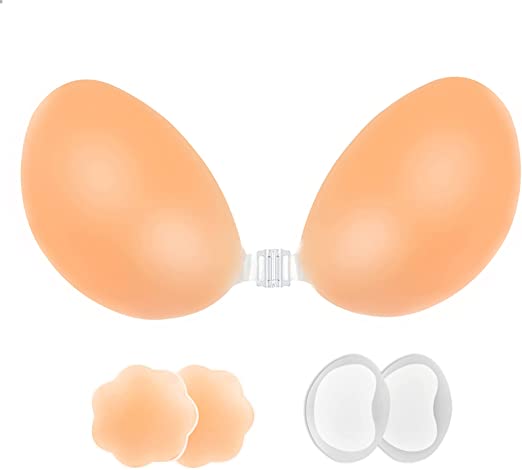 Photo 1 of C Cup lalaWing Adhesive Bra Strapless Sticky Invisible Push Up Silicone Bra for Women
