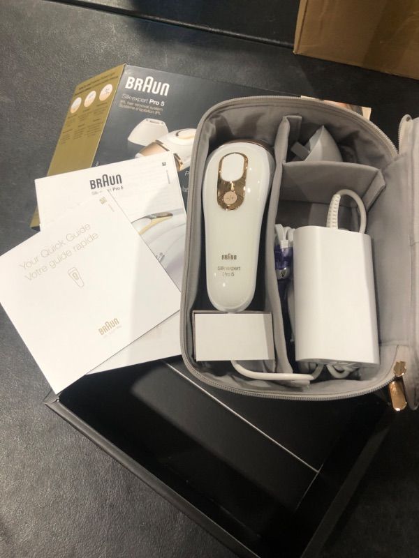 Photo 2 of Braun IPL Hair Removal for Women and Men, New Silk Expert Pro 5 PL5157, for Body & Face, Long-lasting Hair Removal System, Alternative to Salon Laser Hair Removal, with Venus Razor, Pouch
