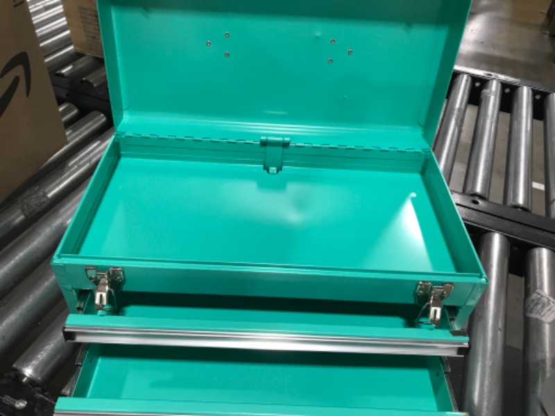 Photo 3 of Amazon Basics 2-Drawer Steel Organization Chest - Turquoise Powder Coated Finish
