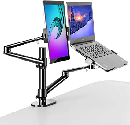 Photo 1 of MagicHold 3 in 1 Stand for Laptop and Monitor or Tablet, Laptop/Monitor Desk Stand arm, 360º Rotating, Height Adjustable,Supports Laptop(11-17 inch), Monitor(17-32 inch), Tablet/ iPad Pro(5-13 inch)