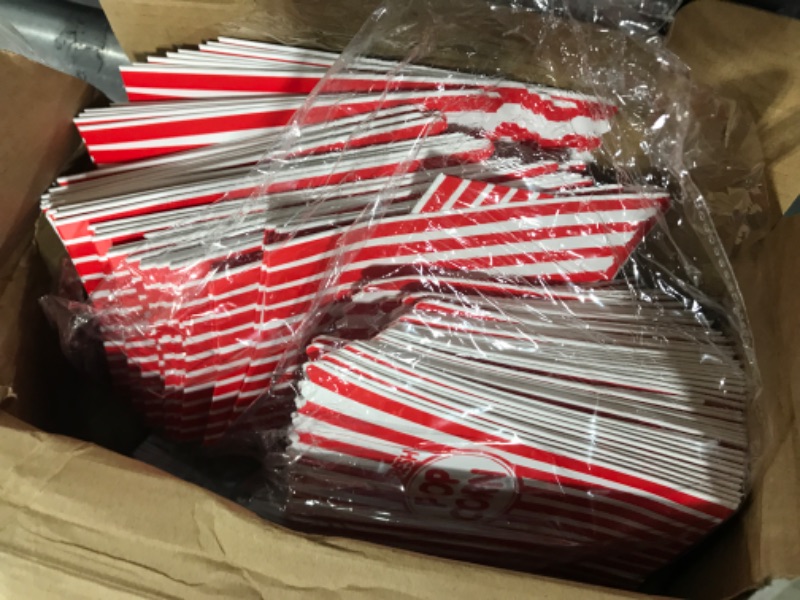 Photo 2 of  Mini Popcorn Boxes for Movie Night,Individual Candy Snack Containers Popcorn Bags for Party,Nostalgic Red & White Striped Cardboard Popcorn Holders for Carnival Birthday Wedding Decorations
