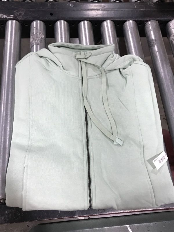 Photo 1 of Core 10 Women's Super Soft Fleece Cropped Length Zip-Up Hoodie Sweatshirt Small Mint Green