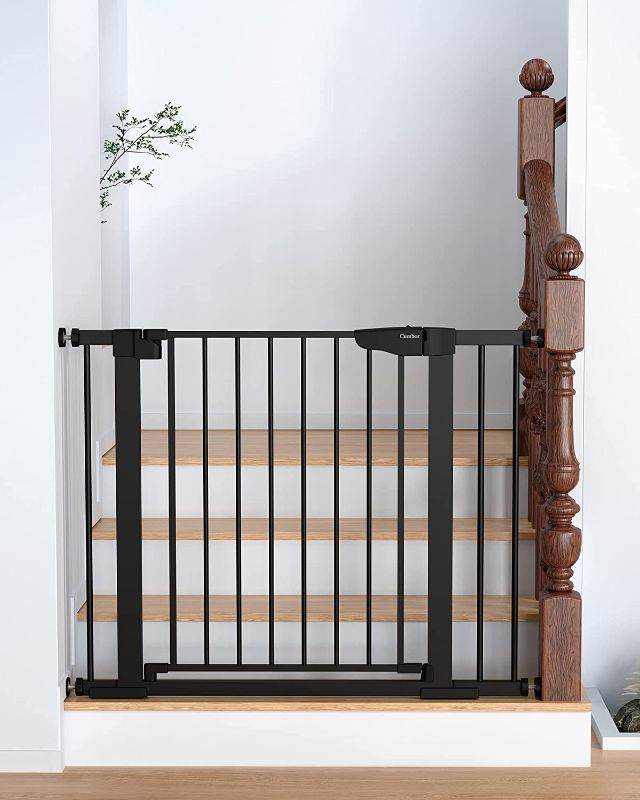 Photo 1 of  Pressure Mounted Self Closing Baby Gate for Stairs, Durable Extra Wide Dog Gate for Doorways, Easy Walk Thru Pet Gate for Dogs Indoor