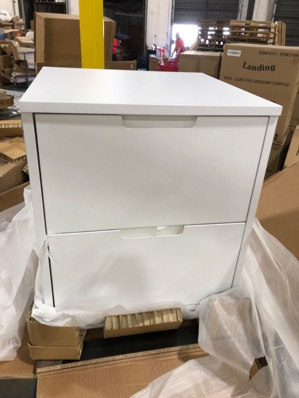 Photo 1 of (2 pack) Landing V2E Dresser 2-Drawer White Finish: Designer White Pull